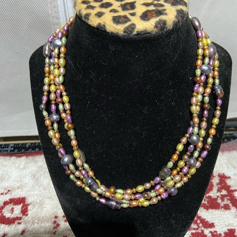 Faux Color Fresh Water Pearl Necklace.  Wear Multiple Styles